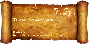 Turay Szvetlana névjegykártya